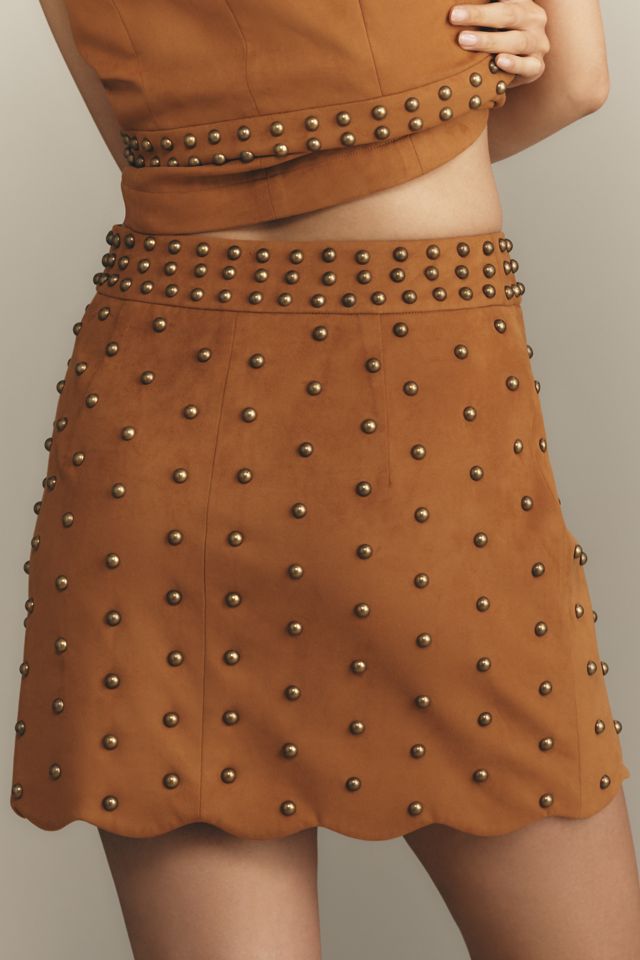 Mare Mare Faux-Suede Rivet-Trim Mini Skirt #3