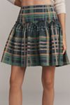 Mare Mare Basque-Waist Plaid Mini Skirt