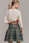 Mare Mare Basque-Waist Plaid Mini Skirt
