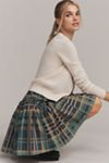 Mare Mare Basque-Waist Plaid Mini Skirt