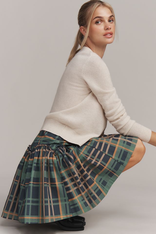 Mare Mare Basque-Waist Plaid Mini Skirt #4
