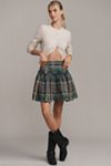 Mare Mare Basque-Waist Plaid Mini Skirt