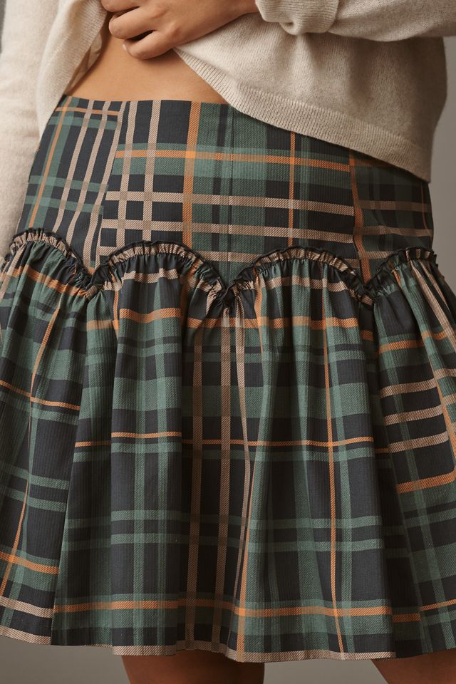 Mare Mare Basque-Waist Plaid Mini Skirt #7