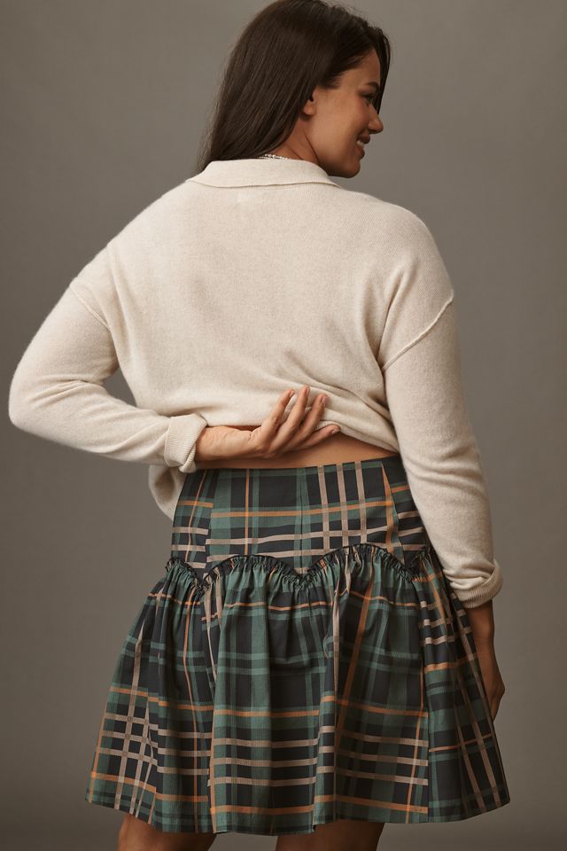 Mare Mare Basque-Waist Plaid Mini Skirt #8
