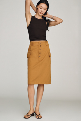 Belted Cargo Pencil Skirt
