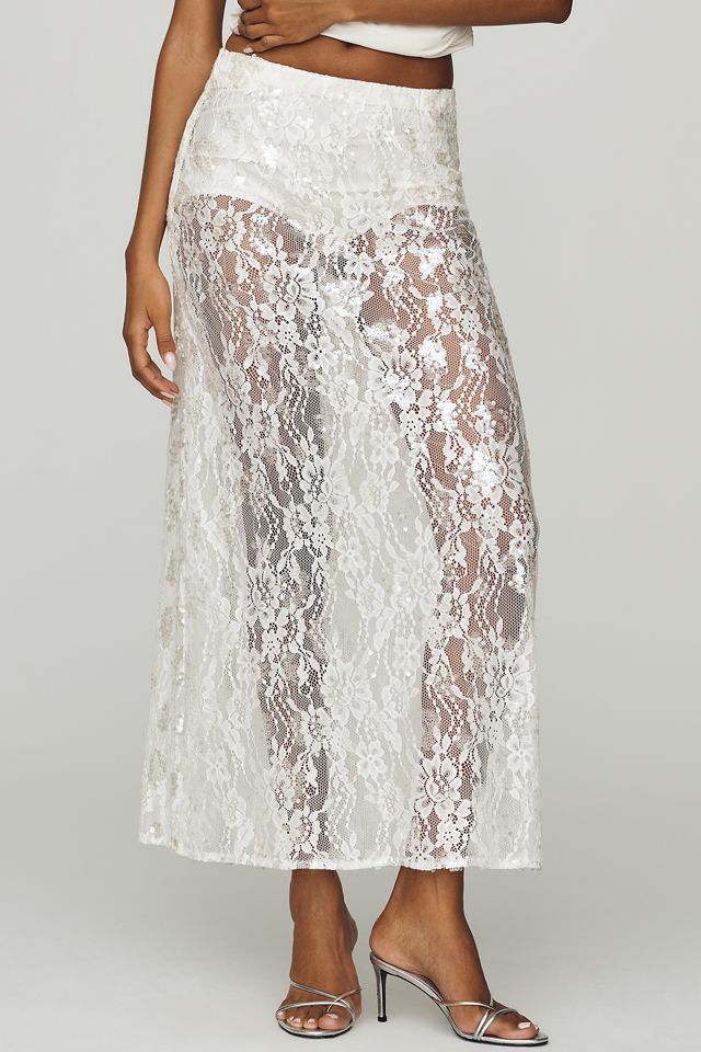 Mare Mare Sheer Lace Sequin Skirt #1