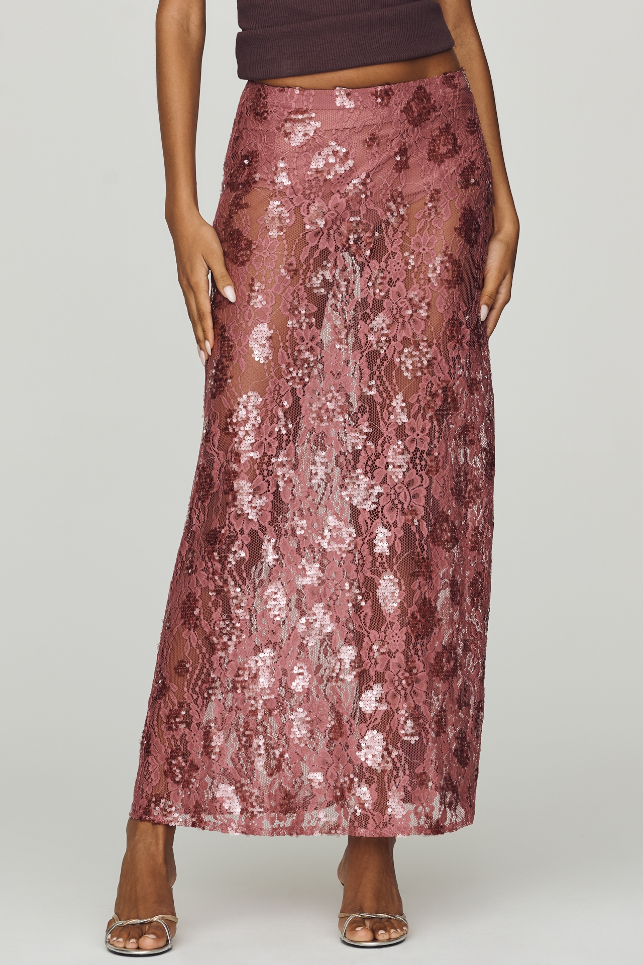 Mare Sheer Lace Sequin Skirt