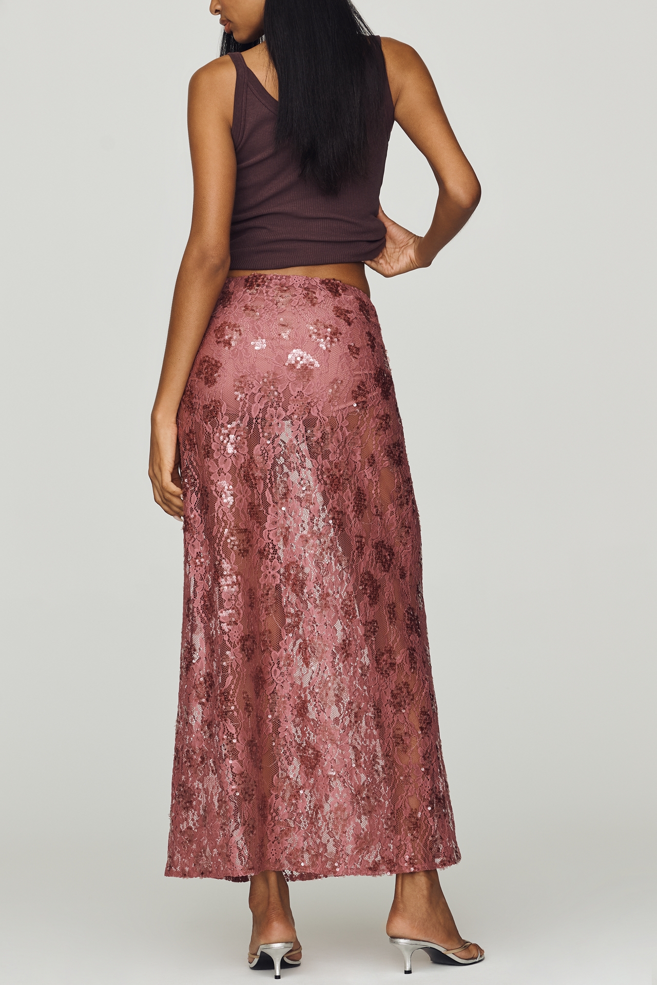 Mare Sheer Lace Sequin Skirt