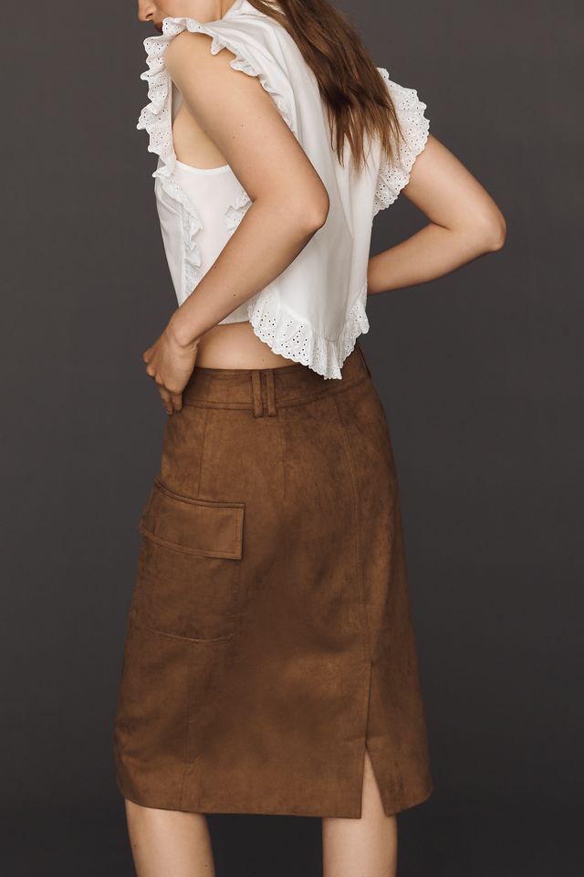 Mare Mare Faux Suede Cargo Skirt #4