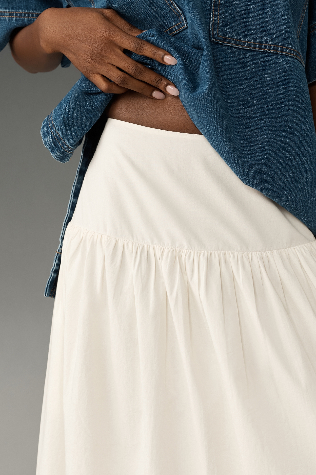 Maeve Drop-Waist Poplin Skirt