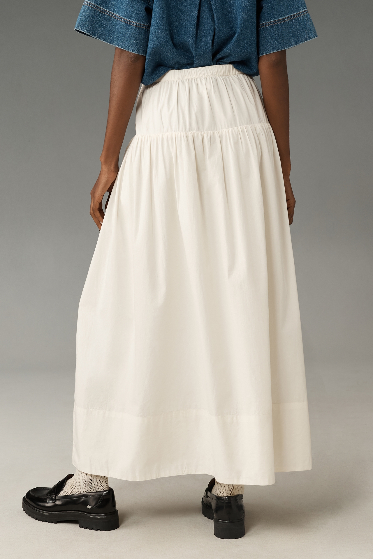 Maeve Drop-Waist Poplin Skirt