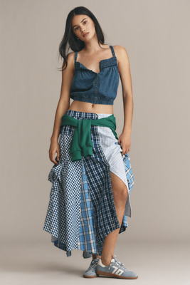 PILCRO REWORKED MENSWEAR MIDI SKIRT 