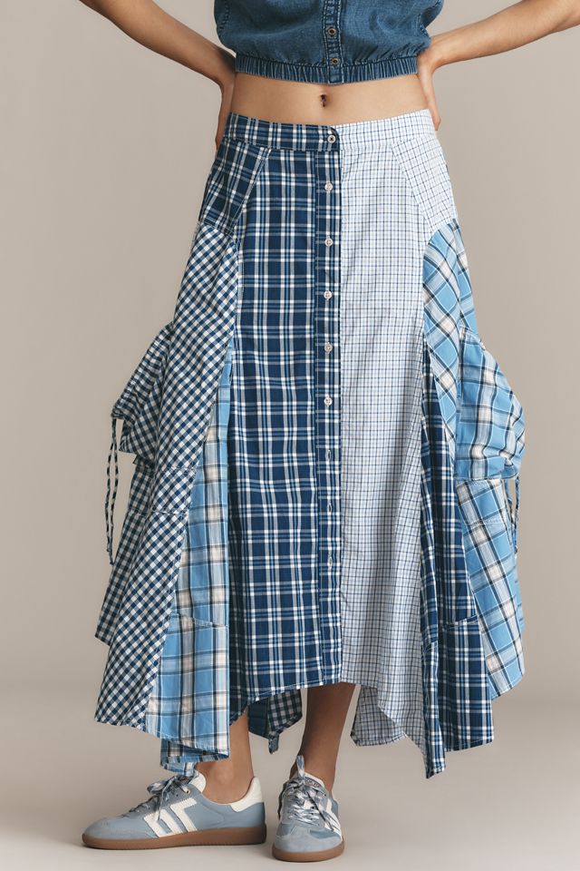 Pilcro Reworked Menswear Maxi Skirt #1
