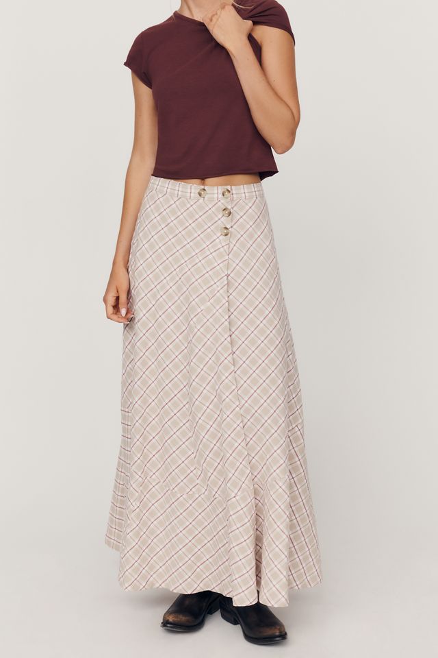 By Anthropologie Olivette Plaid Maxi Skirt #1