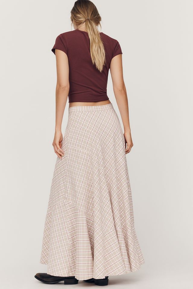 By Anthropologie Olivette Plaid Maxi Skirt #3