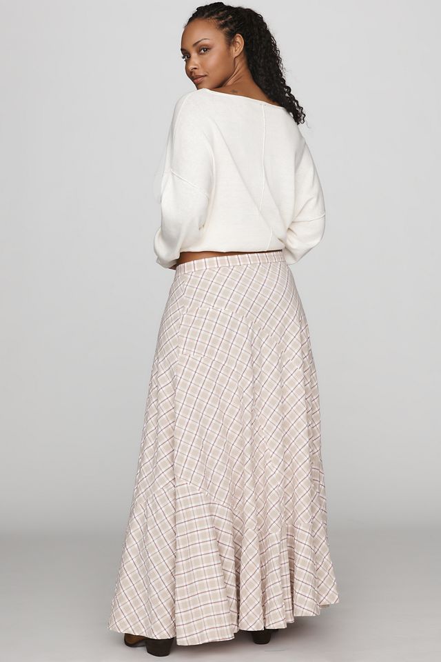 By Anthropologie Olivette Plaid Maxi Skirt #2