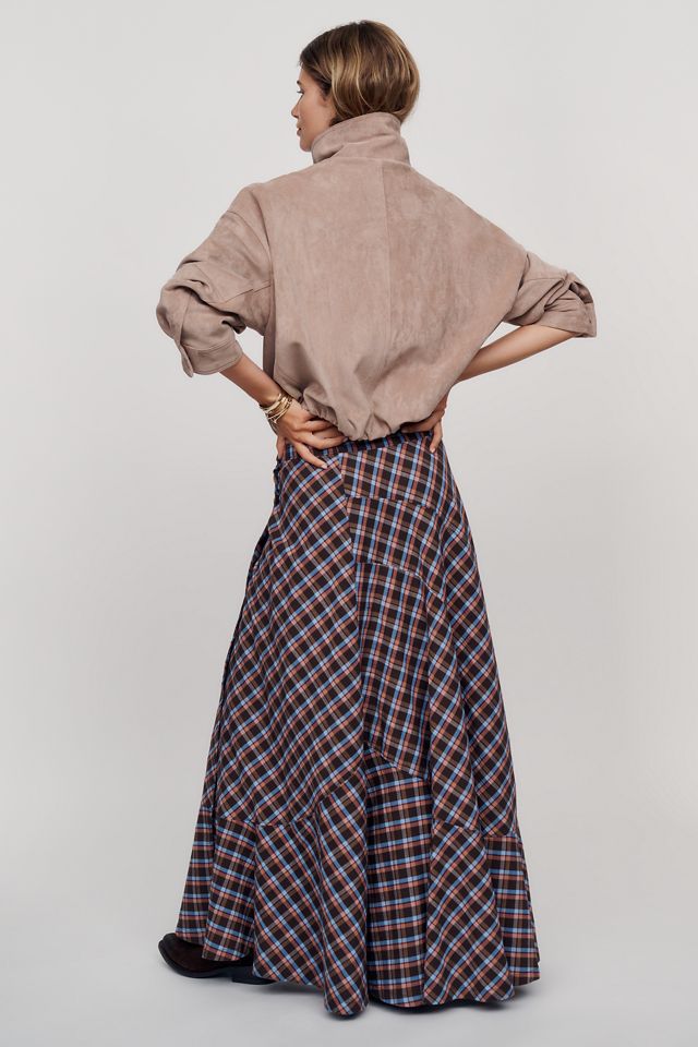 By Anthropologie Olivette Plaid Maxi Skirt #2