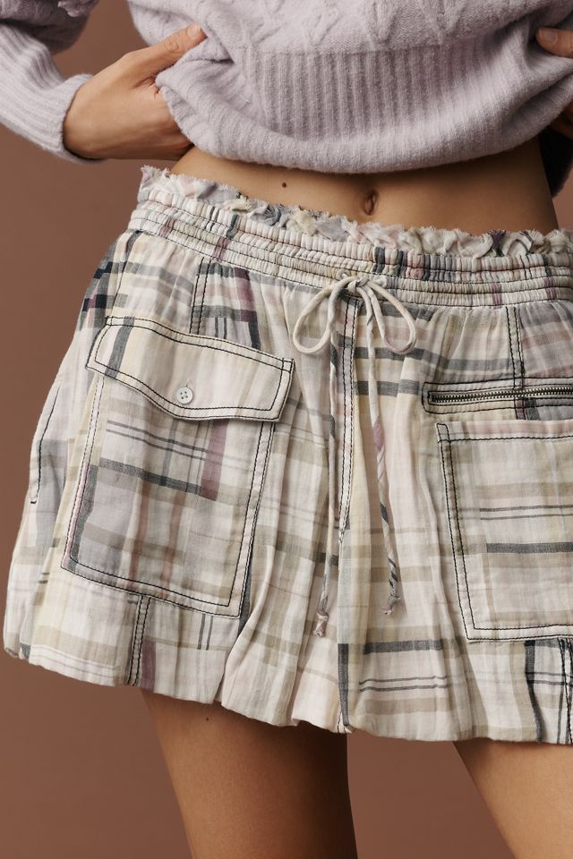 Pilcro Patchwork Bubble Mini Skirt #1