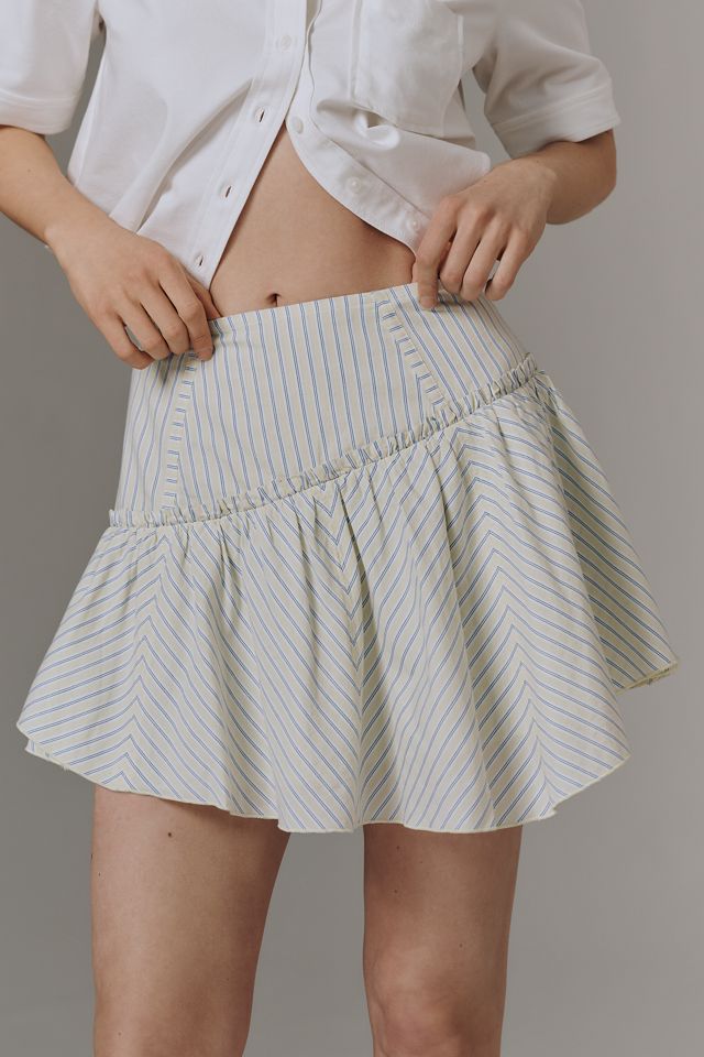 Maeve Asymmetric Flounced Mini Skirt | Anthropologie