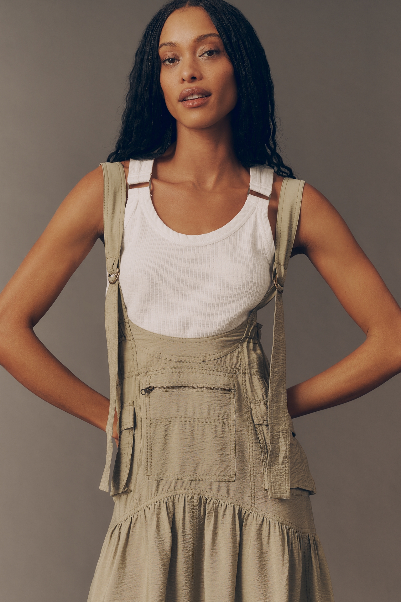 Pilcro Washed Denim Pinafore