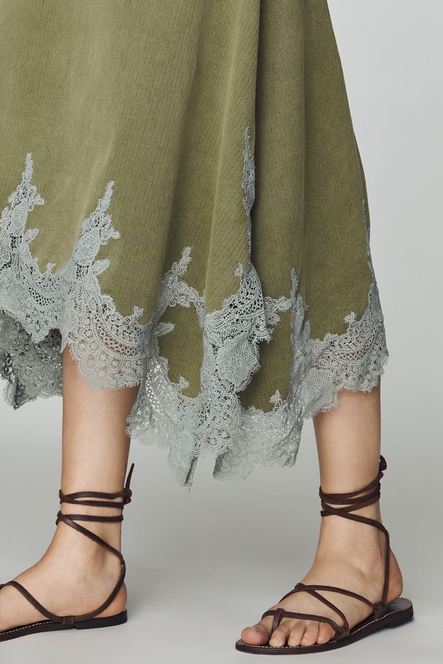 By Anthropologie Midirock mit Spitzenbesatz im Utility-Stil #3