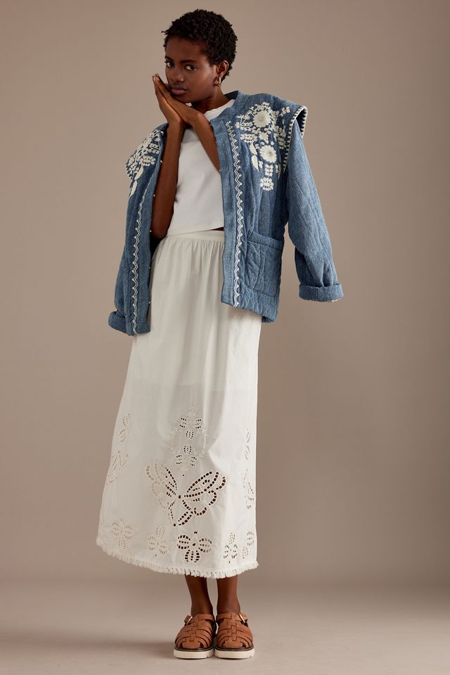 Louise Misha Paola Eyelet Cotton Midaxi Skirt #1