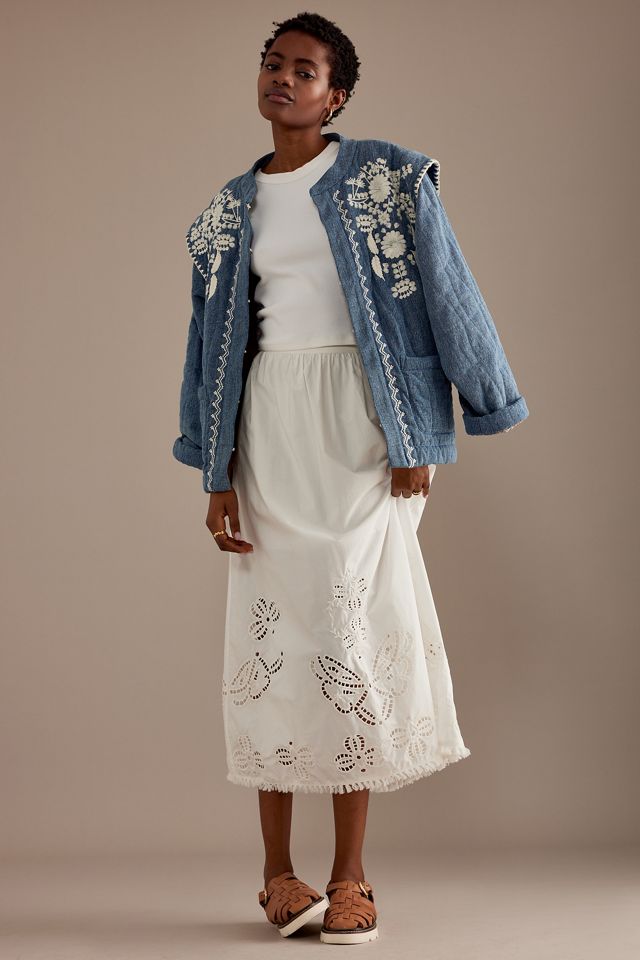 Louise Misha Paola Eyelet Cotton Midaxi Skirt #2