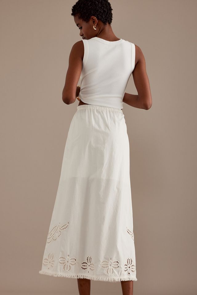 Louise Misha Paola Eyelet Cotton Midaxi Skirt Anthropologie UK