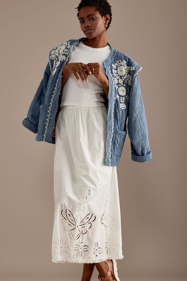 Louise Misha Paola Eyelet Cotton Midaxi Skirt #4
