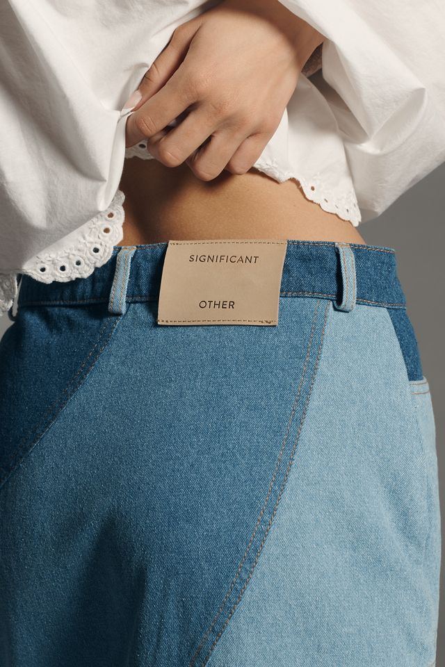 【Anthropologie】Significant Otherサスキア デニムスカート Significant Other Saskia Wavy Paneled Denim Maxi Skirt