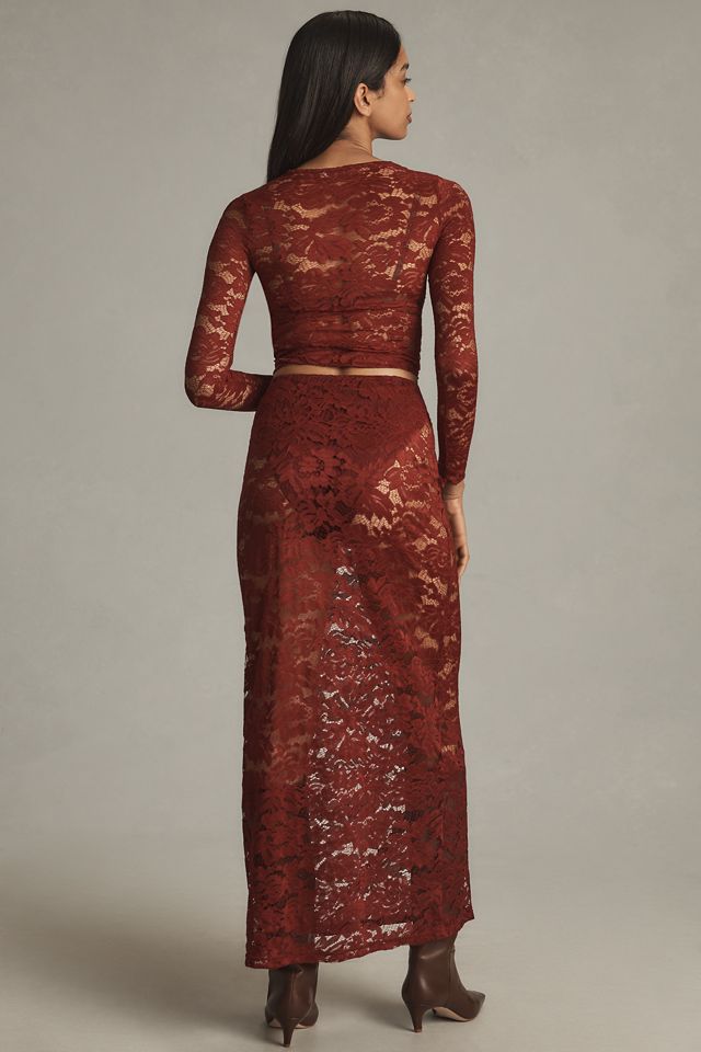 4th & Reckless Emery Lace Midi Skirt | Anthropologie