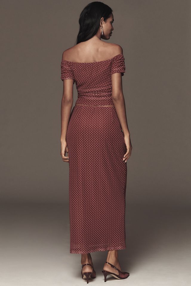 The Frolic Polka-Dot Mesh Maxi Skirt #2