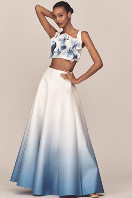 Acler Cragiburne Ombre A-line Maxi Skirt In Blue