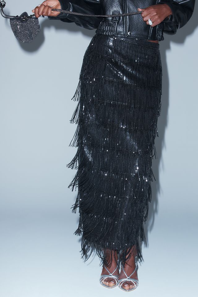 Susana Monaco Fringe Midi Skirt #4