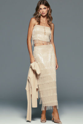 Susana Monaco Fringe Midi Skirt by Anthropologie