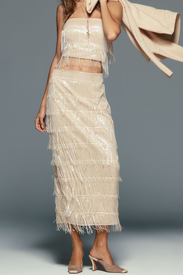 Susana Monaco Fringe Midi Skirt #1