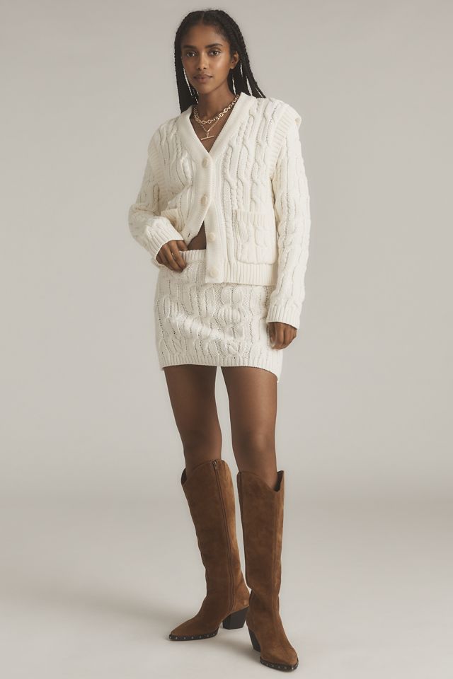 Endless Rose Cable-Knit Sweater Mini Skirt | Anthropologie