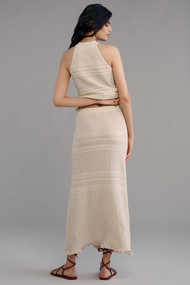 Endless Rose Knit Pointelle Ruffled Fit & Flare Maxi Skirt #2