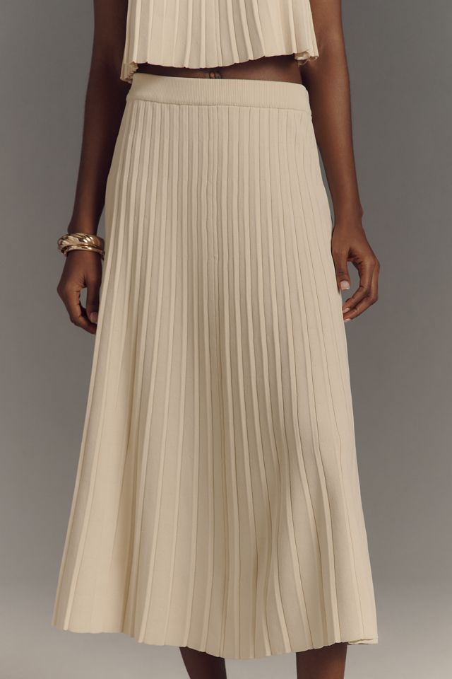 English Factory Knit Pointelle Midi Skirt #1