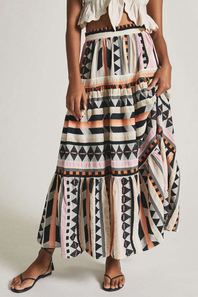 Devotion TWINS マキシスカート Devotion Twins Tiered Ruffle Maxi Skirt | Anthropologie