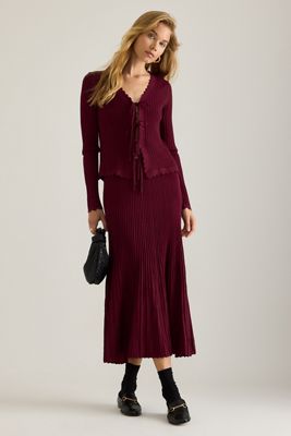 By Anthropologie Rib Knit Lurex Midi Skirt
