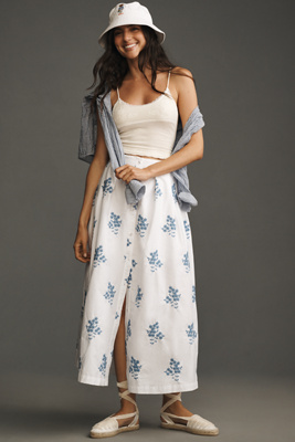 Jacquie The Label Leslie Embroidered Midi Skirt