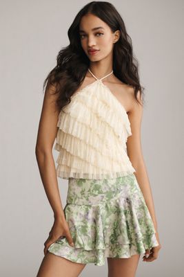 Jacquie The Label Valentina Drop-Waist Mini Skirt