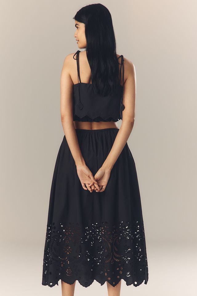 En Saison Delilah Lace-Hem Midi Skirt #3