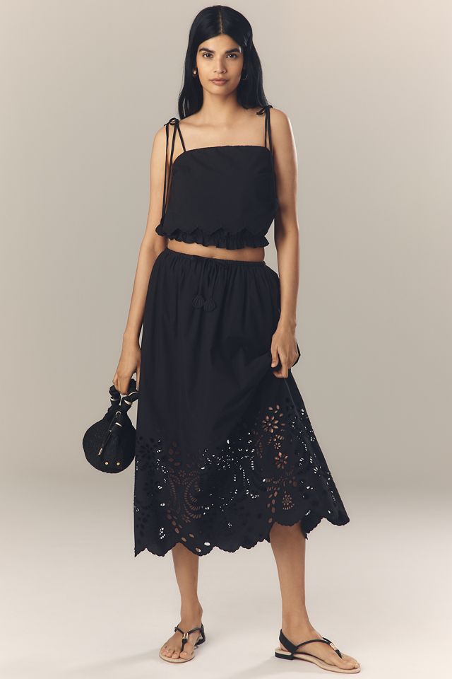 En Saison Delilah Lace-Hem Midi Skirt #1