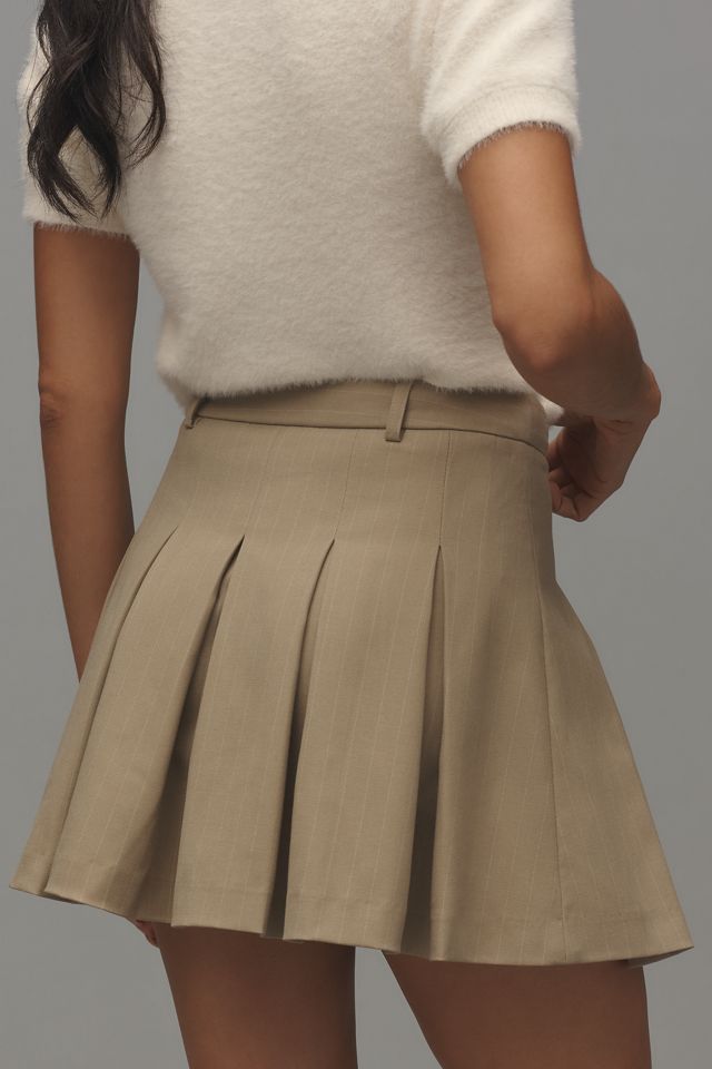 En Saison Arden Pinstripe Pleated Mini Skirt #4
