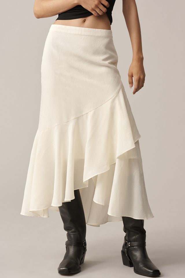 En Saison Gabriella Asymmetric Ruffled Maxi Skirt #1
