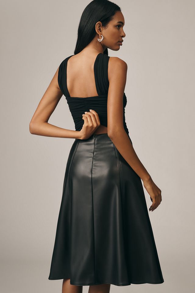 En Saison Nelly Faux-Leather A-Line Midi Skirt #2
