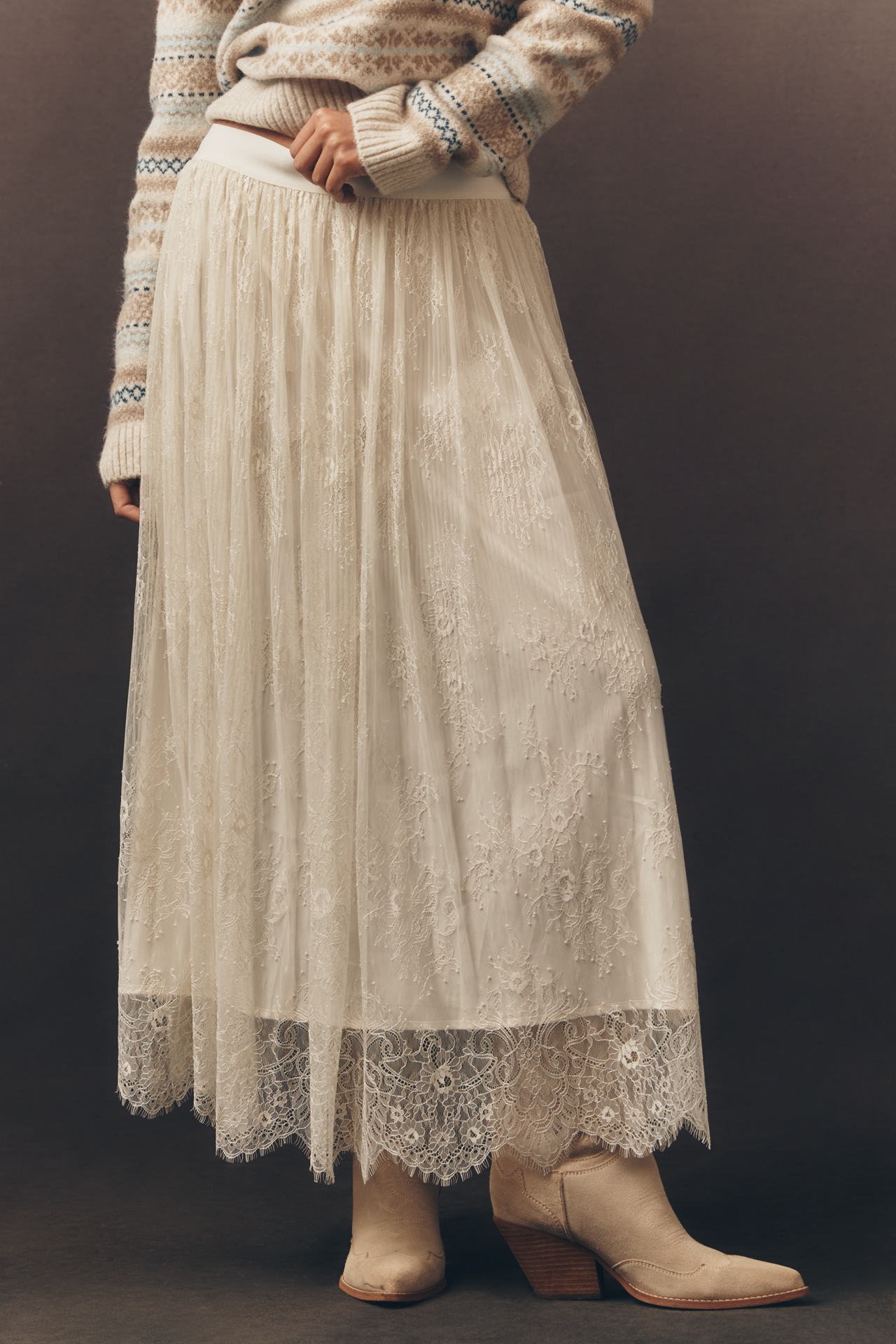 En Saison Alannah Lace Midi Skirt