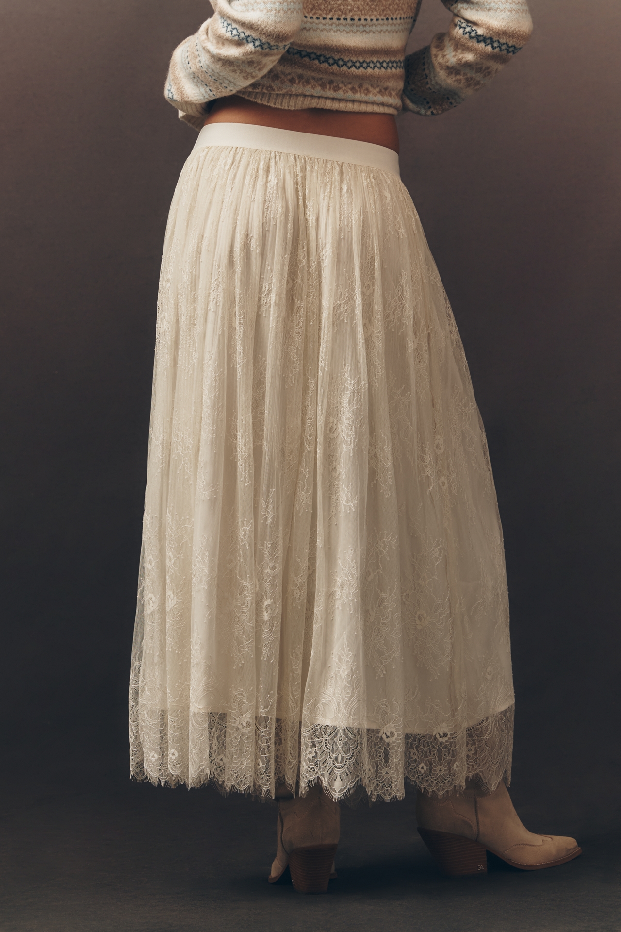 En Saison Alannah Lace Midi Skirt